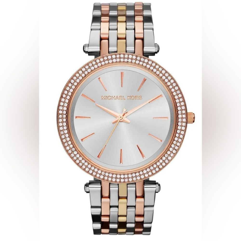 Michael Kors Darci MK3203 tri tone Wrist Watch for Women Pre-owned